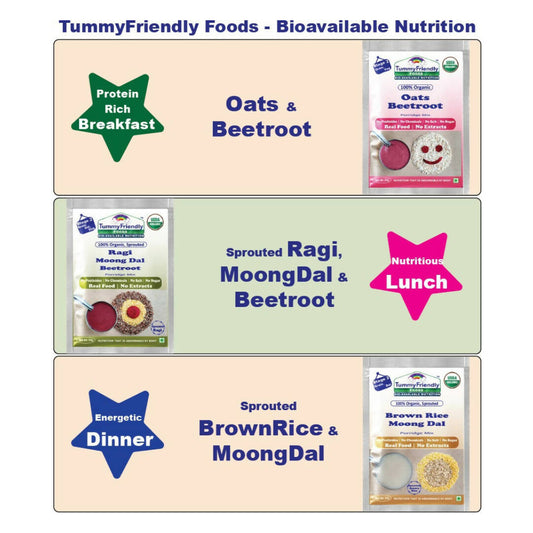 TummyFriendly Foods Stage1, Stage2 Porridge Mixes - Trial Packs Combo - Grab2buy