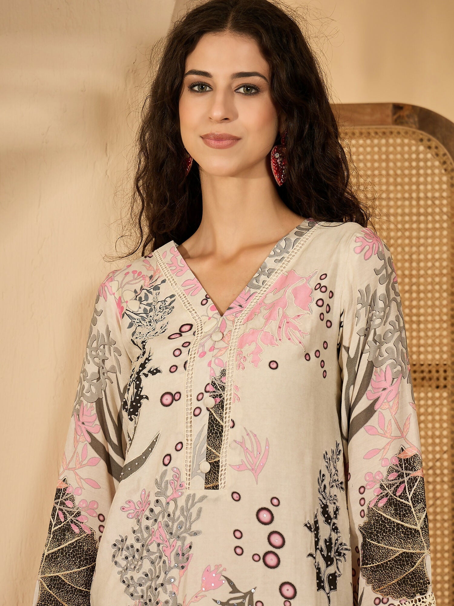 Joban Fashion Printed Off White Pure Cotton Cord Set