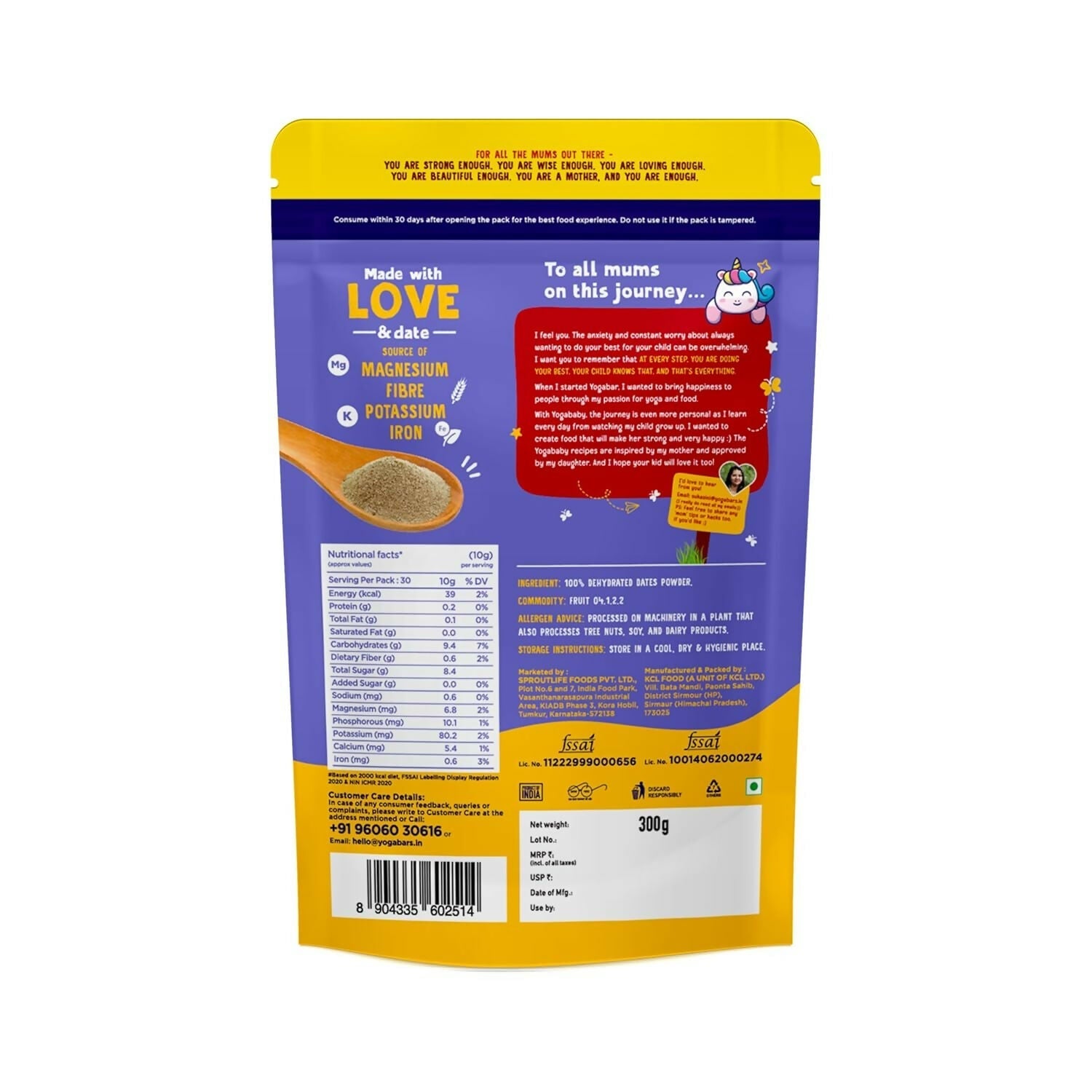 Yoga Bar Yogababy Date Powder, Healthy Nut Powders For Infants, Kids  Grab2Buy Yoga Bar Grab2Buy