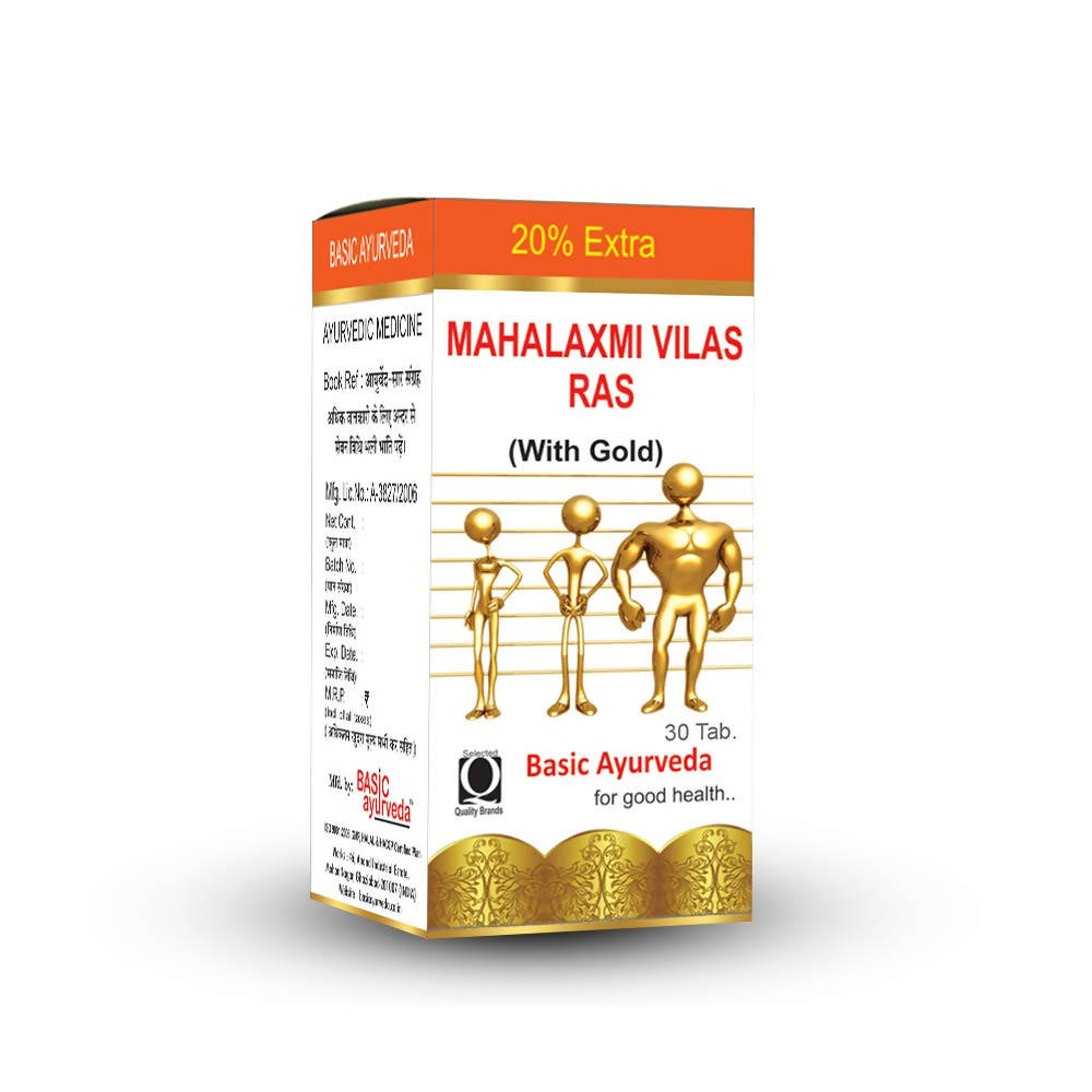 Basic Ayurveda Mahalaxmi Vilas Ras (With Gold) Tablets 