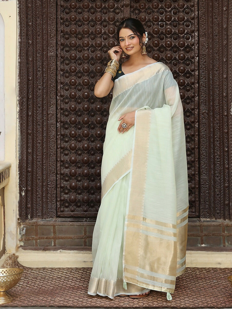 Shree Shyam Fashion Light Green Cotton Saree