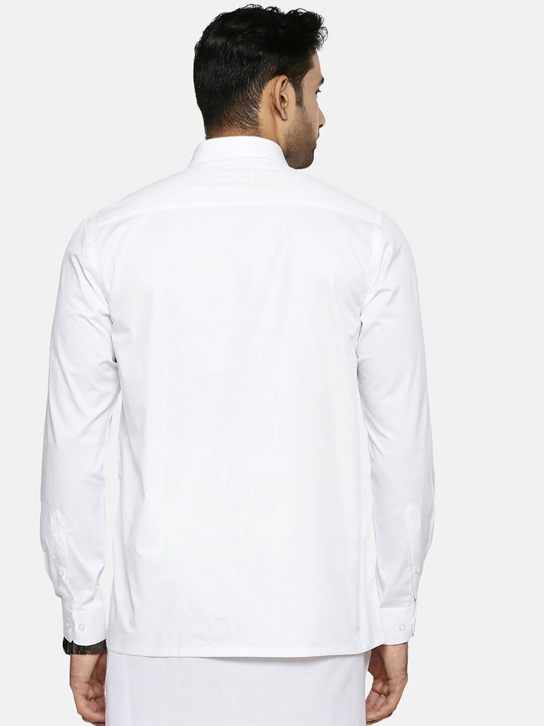 Ramraj Cotton Mens Full Sleeve Formal 100 % Cotton White Shirt 