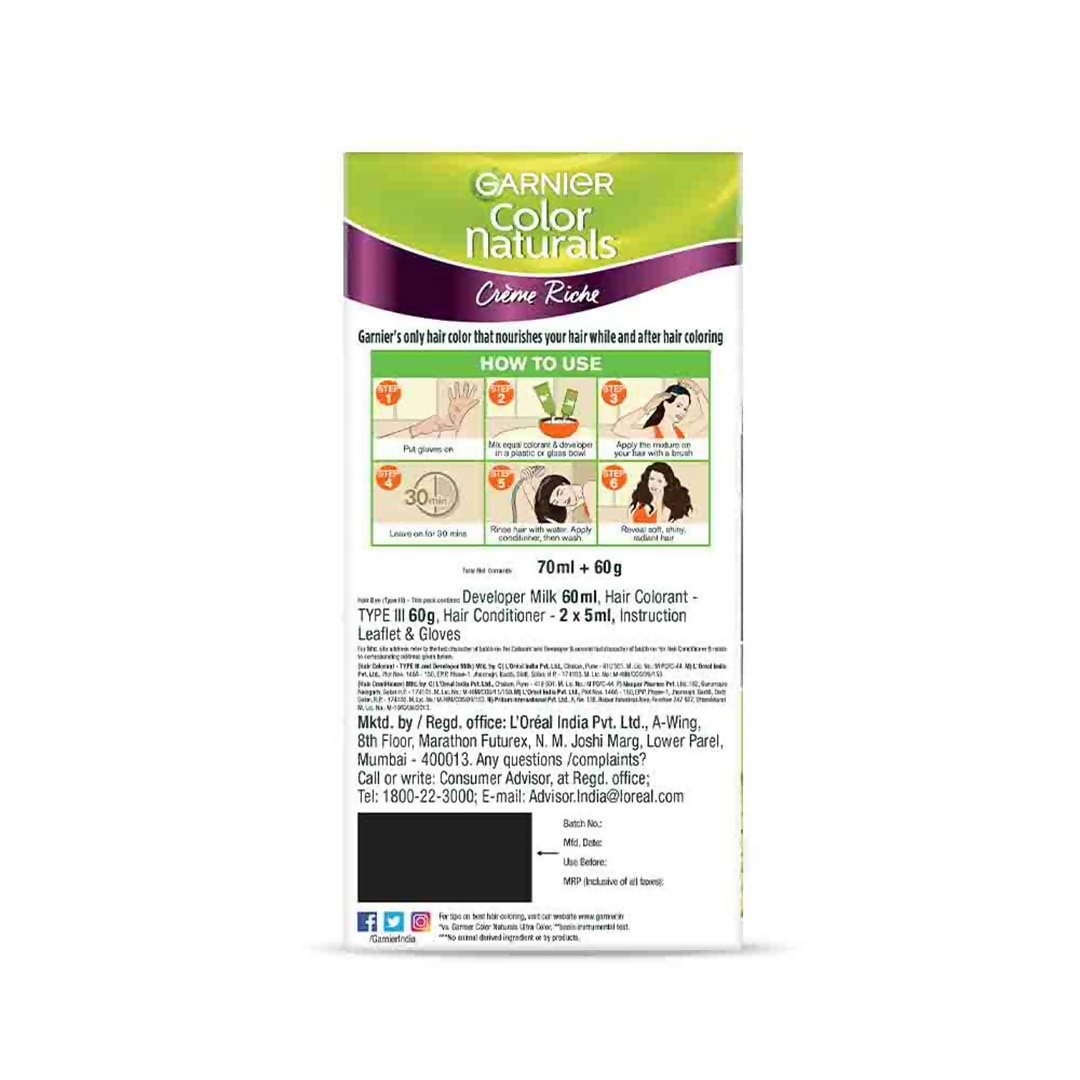 Garnier Color Naturals Creme Riche Hair Color - Shade 3.16 Burgundy 