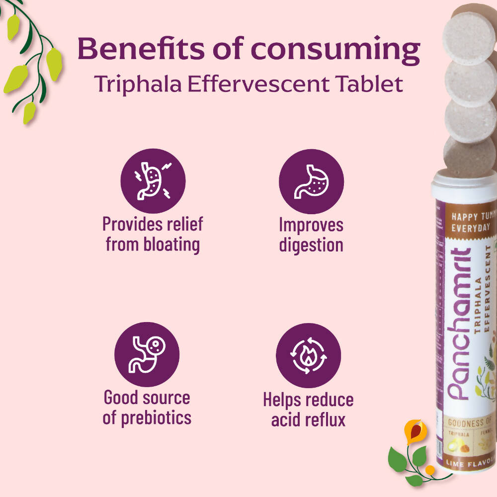 Panchamrit Triphala Effervescent Tablets-Lime Flavor - Grab2buy