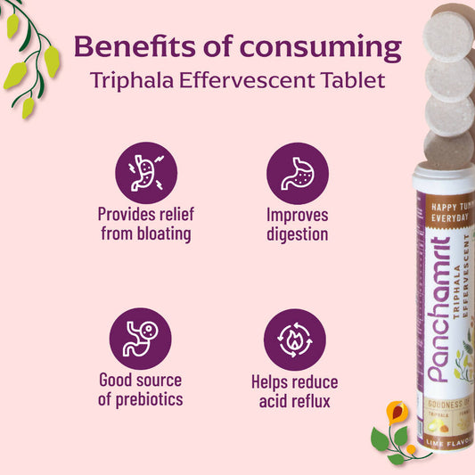 Panchamrit Triphala Effervescent Tablets-Lime Flavor - Grab2buy