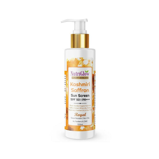 NutriGlow Luxury Skincare Kashmiri Saffron Sunscreen Serum 50 PA+++