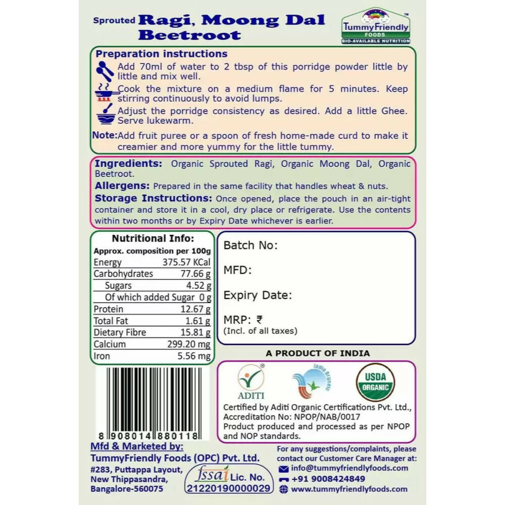 TummyFriendly Foods Certified Ragi Porridge Mixes - Stage1, Stage2, Stage3  Grab2Buy TummyFriendly Foods Grab2Buy