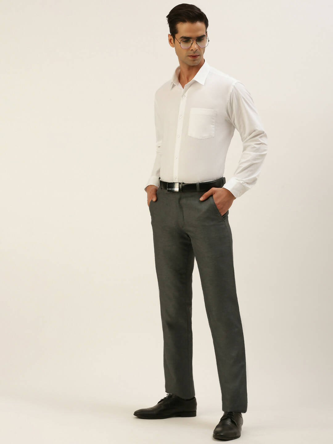 Ramraj Cotton Mens Full Sleeve White Shirt Plus Size - Breeze Cotton 