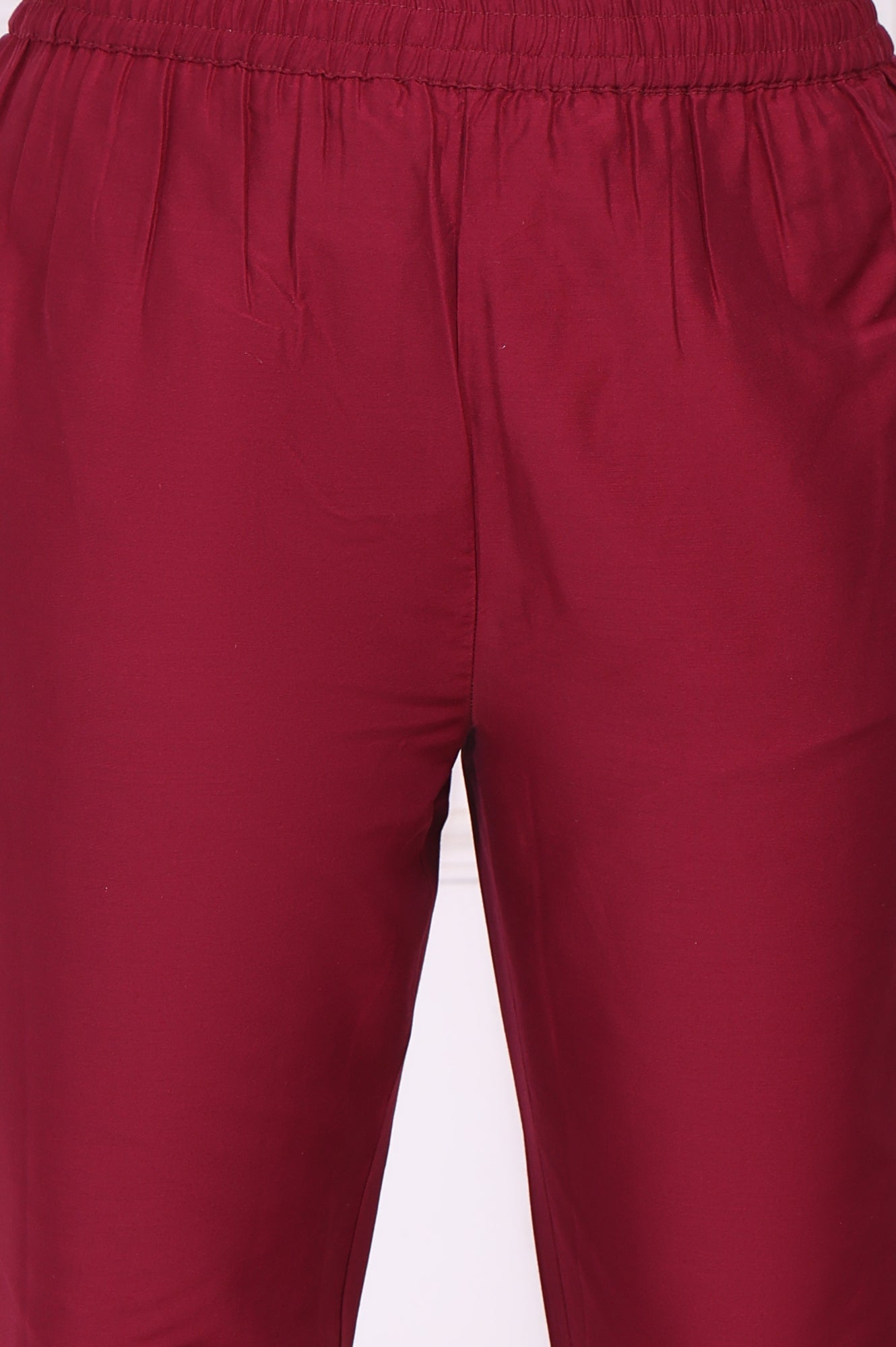 W for Woman Maroon Embroidered Flared Kurta