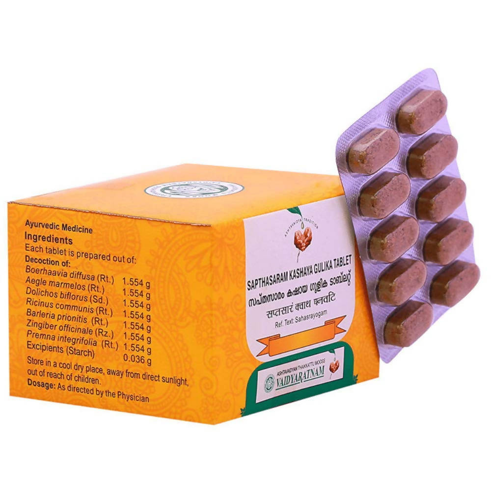 Vaidyaratnam Sapthasaram Kashaya Gulika Tablets 
