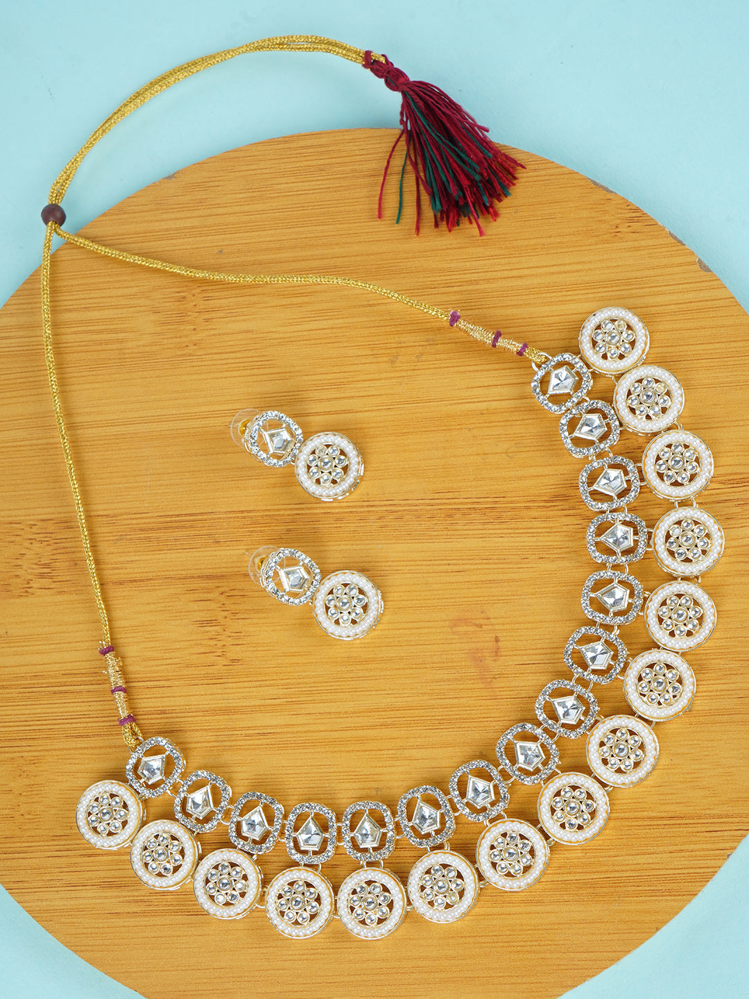 Divisha Alloy Gold-plated White Jewellery Set  Grab2Buy Divisha Grab2Buy