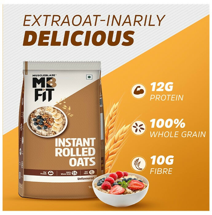 MuscleBlaze Instant Wholegrain Rolled Oats - Grab2buy