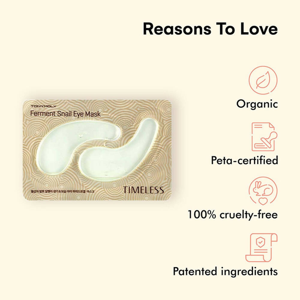 Tonymoly Timeless Ferment Snail Eye Mask - Korean Skincare 