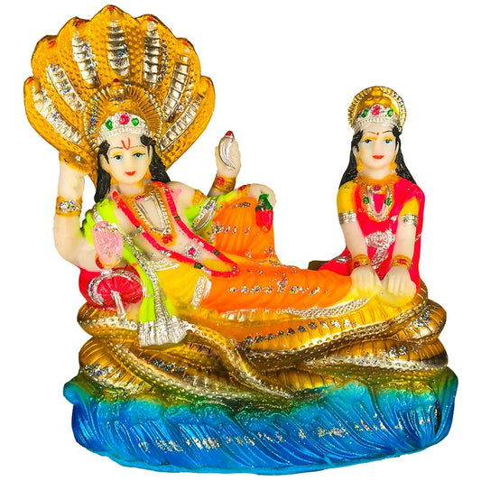 Blissful Polymer Unbreakable Action Lord Vishnu Laxmi Idol - Grab2buy