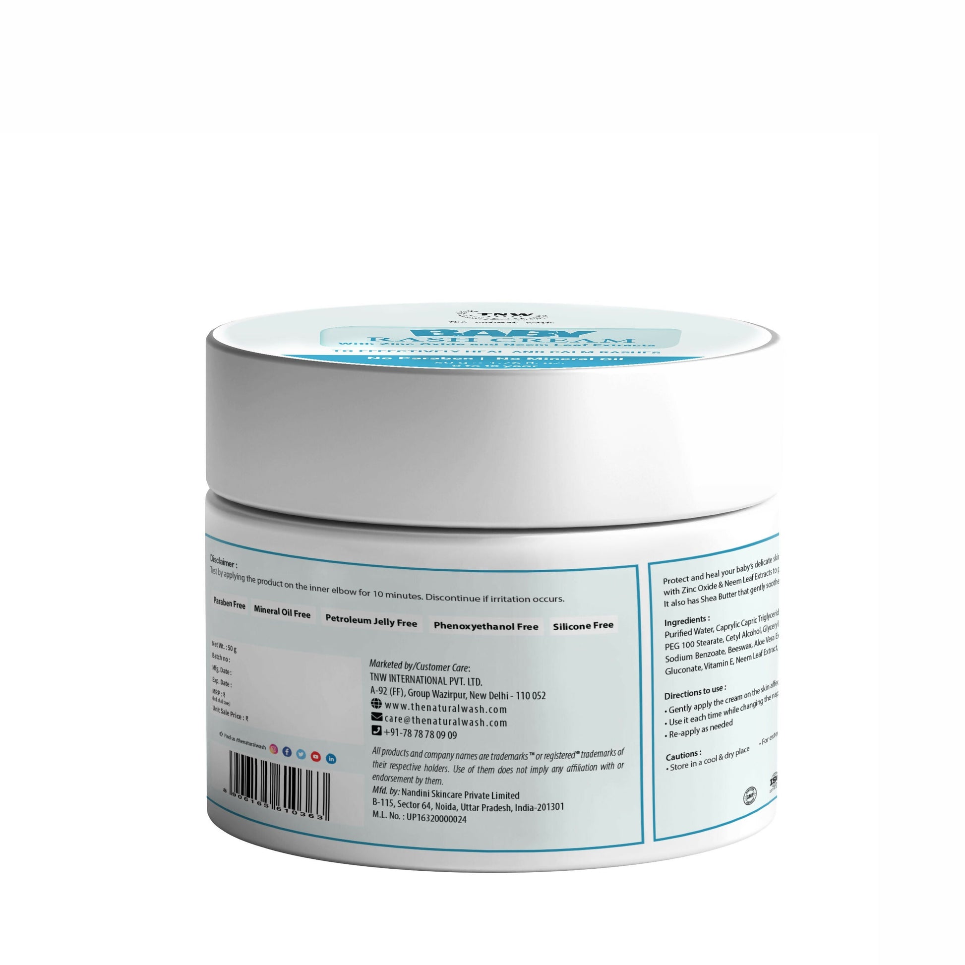 The Natural Wash Diaper Rash Cream for Babies 
