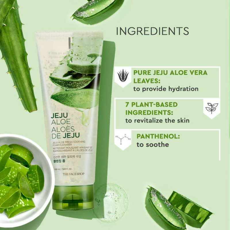 The Face Shop Jeju Aloe Fresh Soothing Foam Cleanser  Grab2Buy The Face Shop Grab2Buy