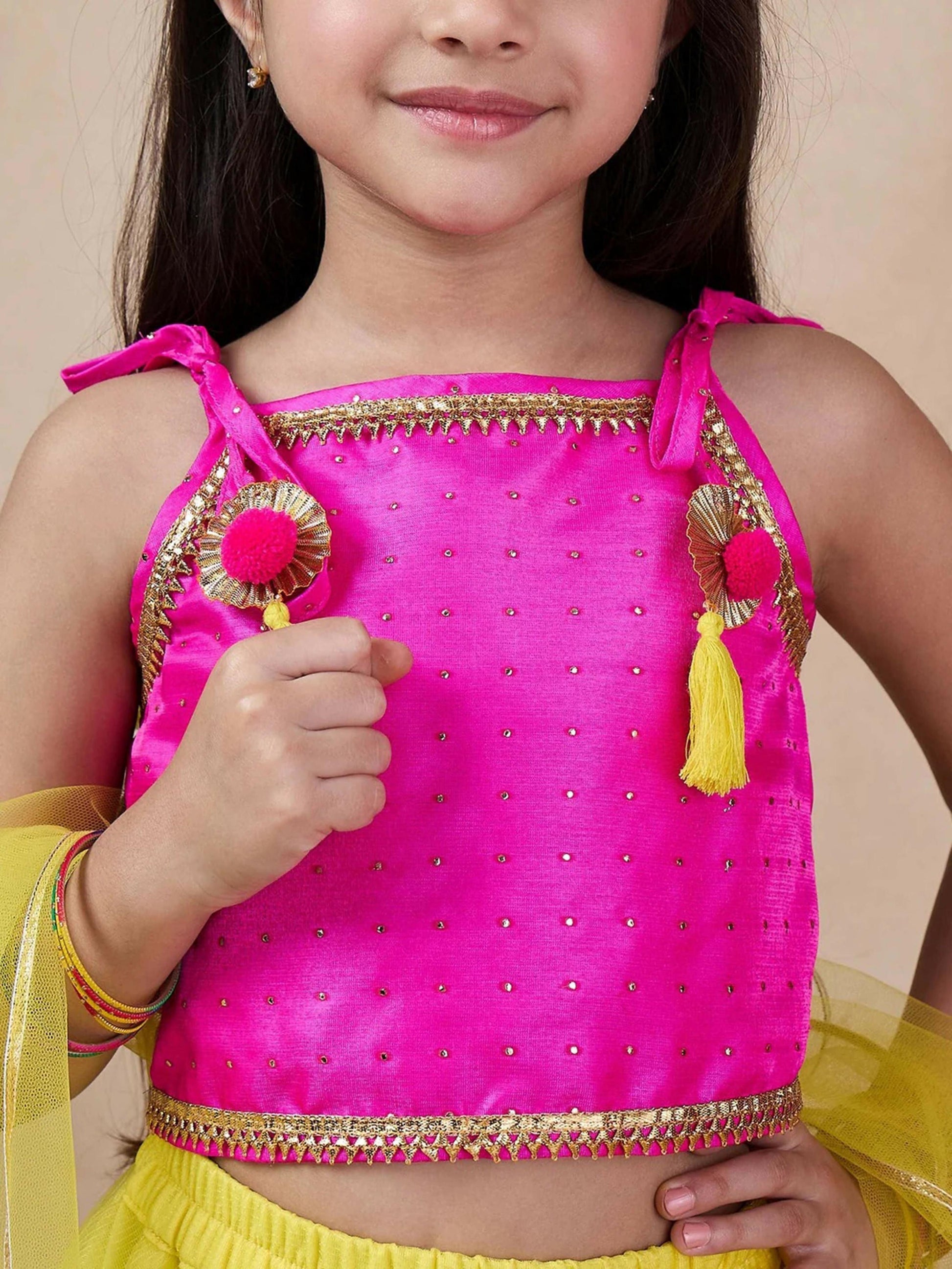 Joban Fashion Girl's Pink Color Lehenga Choli