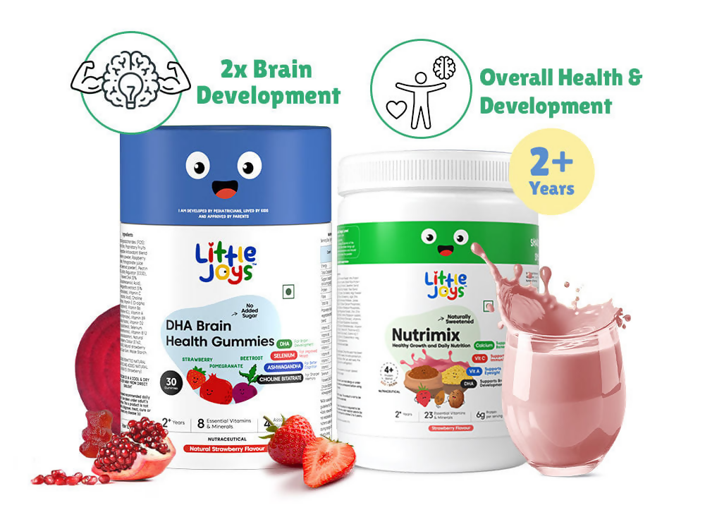 Little Joys DHA Brain Health Gummies & Nutrimix Development Kit Strawberry 2+Years