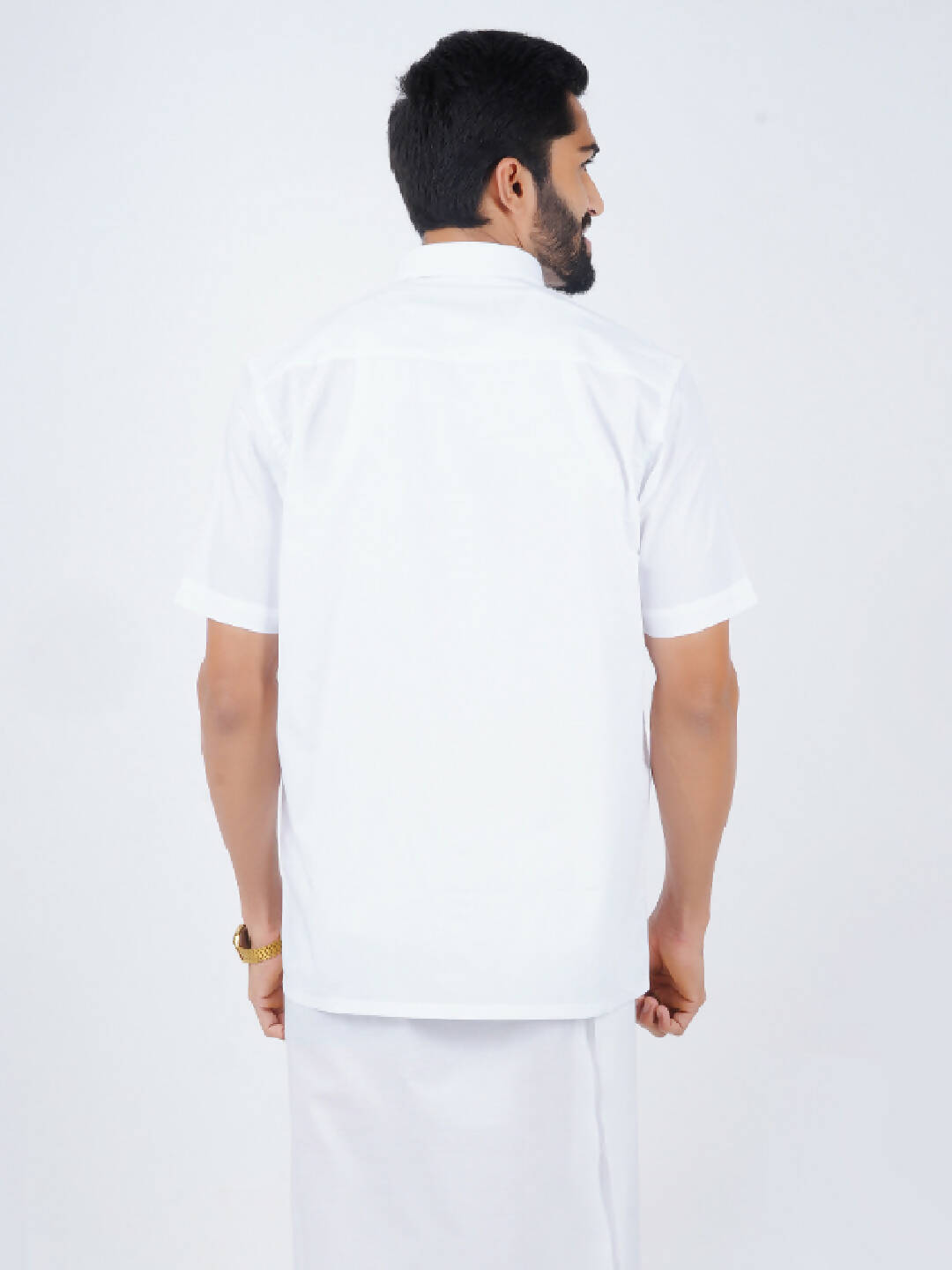 Ramraj Cotton Mens Half Sleeve Formal 100 % Cotton White Shirt 