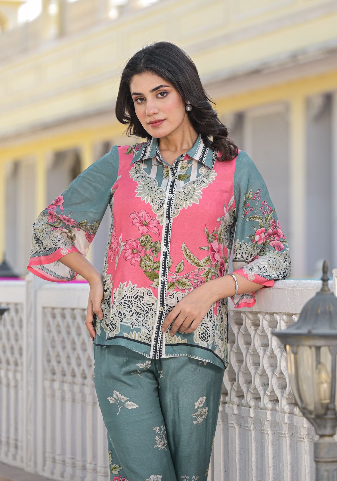 Printed Pure Muslin Co-Ords Set Luxury Premium, Multicolor - Hiral Fashion