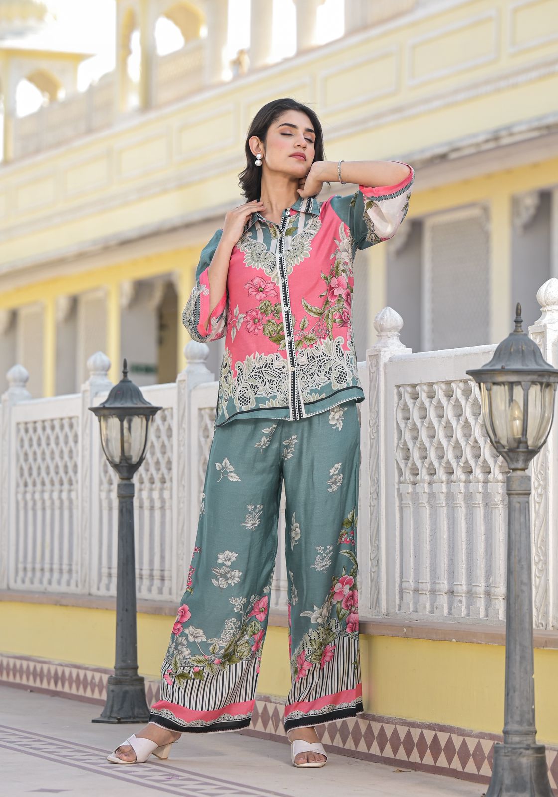 Printed Pure Muslin Co-Ords Set Luxury Premium, Multicolor - Hiral Fashion