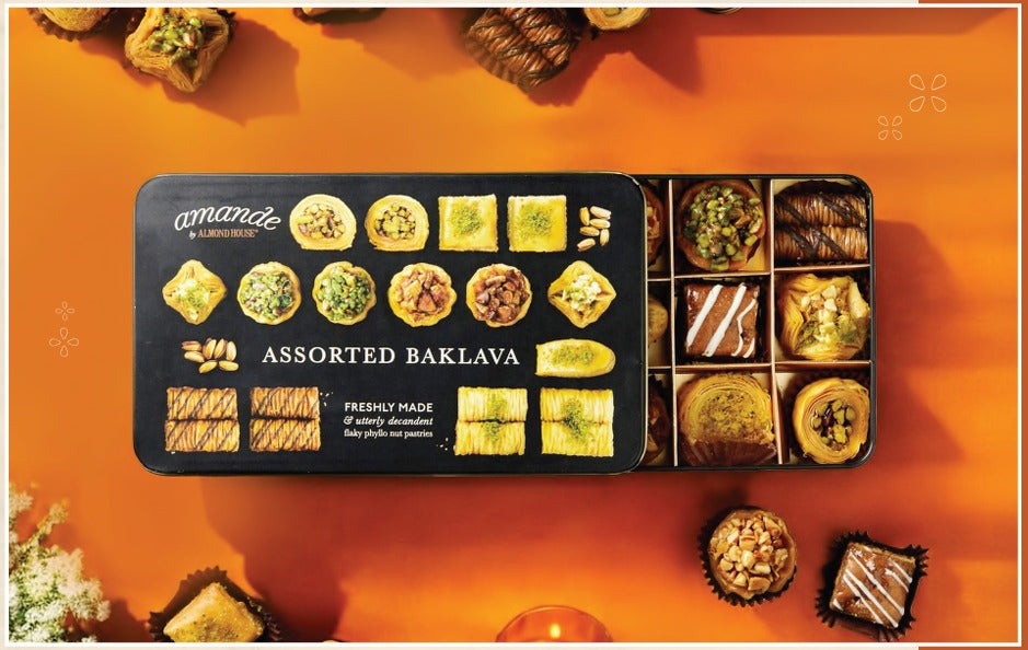 Almond House Assorted Baklava - 15 Pcs (Tin Box) 
