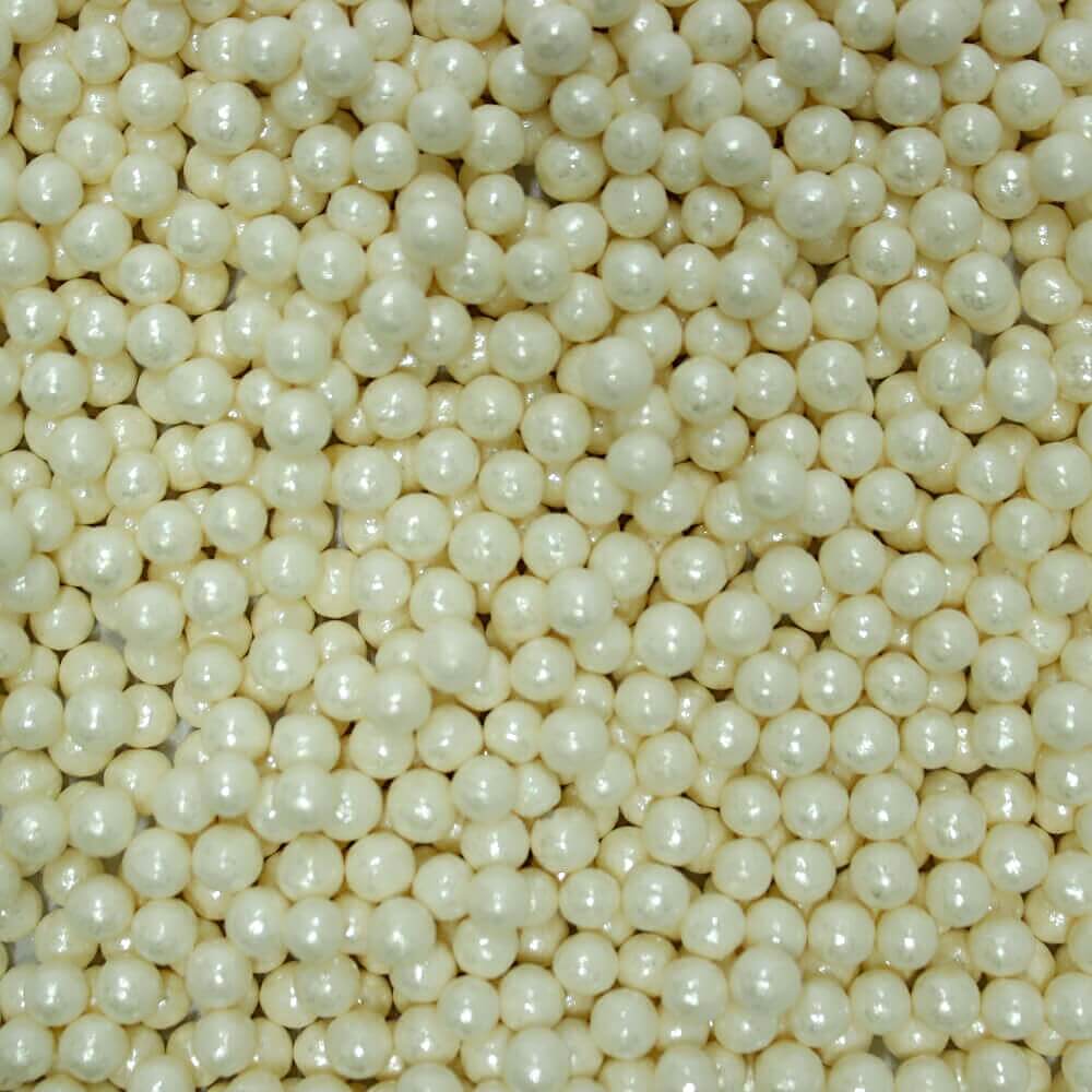 Confect White Disco Balls Sprinkles 4 MM