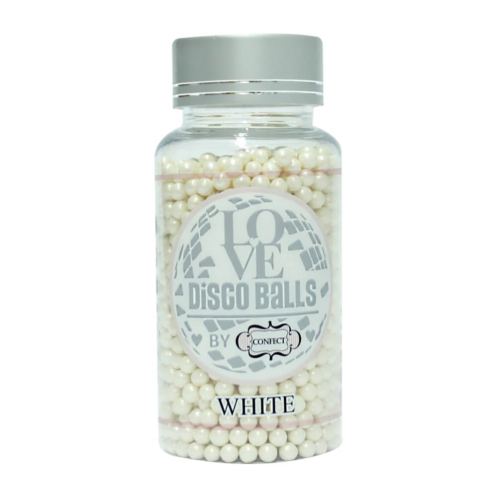 Confect White Disco Balls Sprinkles 5 MM