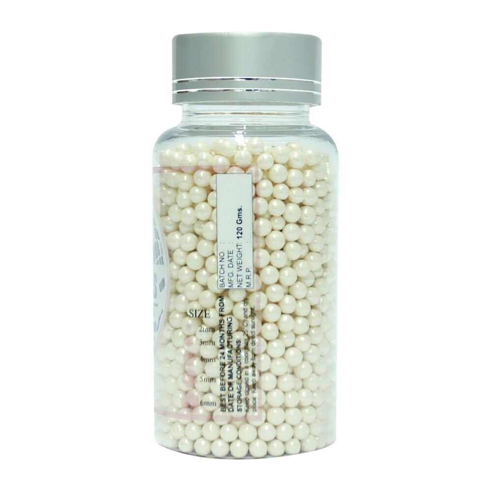 Confect White Disco Balls Sprinkles 5 MM