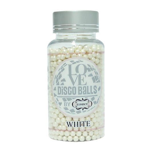 Confect White Disco Balls Sprinkles 6 MM