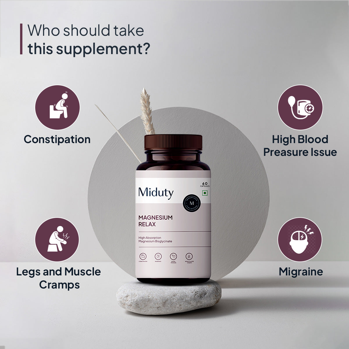 Miduty by Palak Notes Magnesium Relax Capsules 