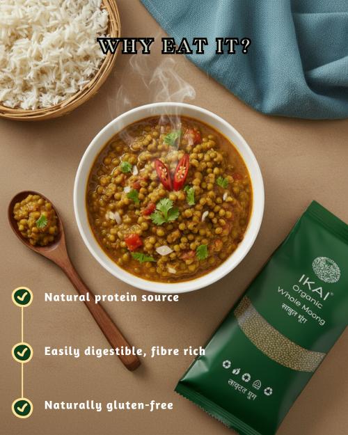 IKAI Organic Whole Moong (Green Gram) 
