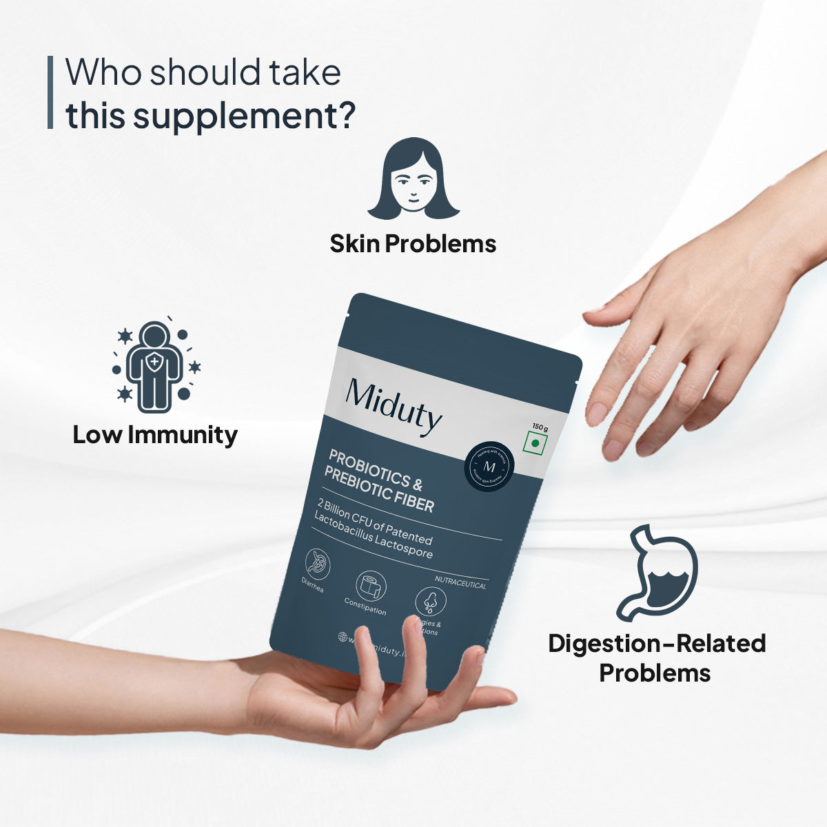 Miduty by Palak Notes Probiotics & Prebiotic Fiber powder 