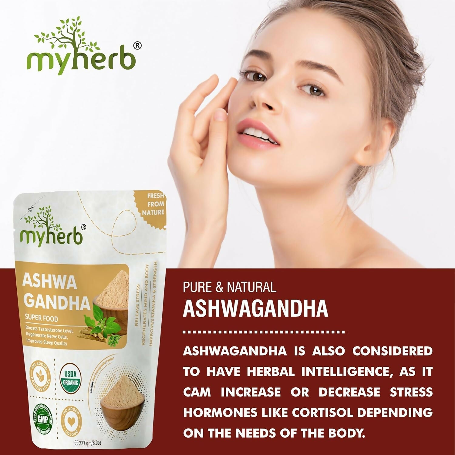 Myherb Pure Natural Organic Ashwagandha Powder 