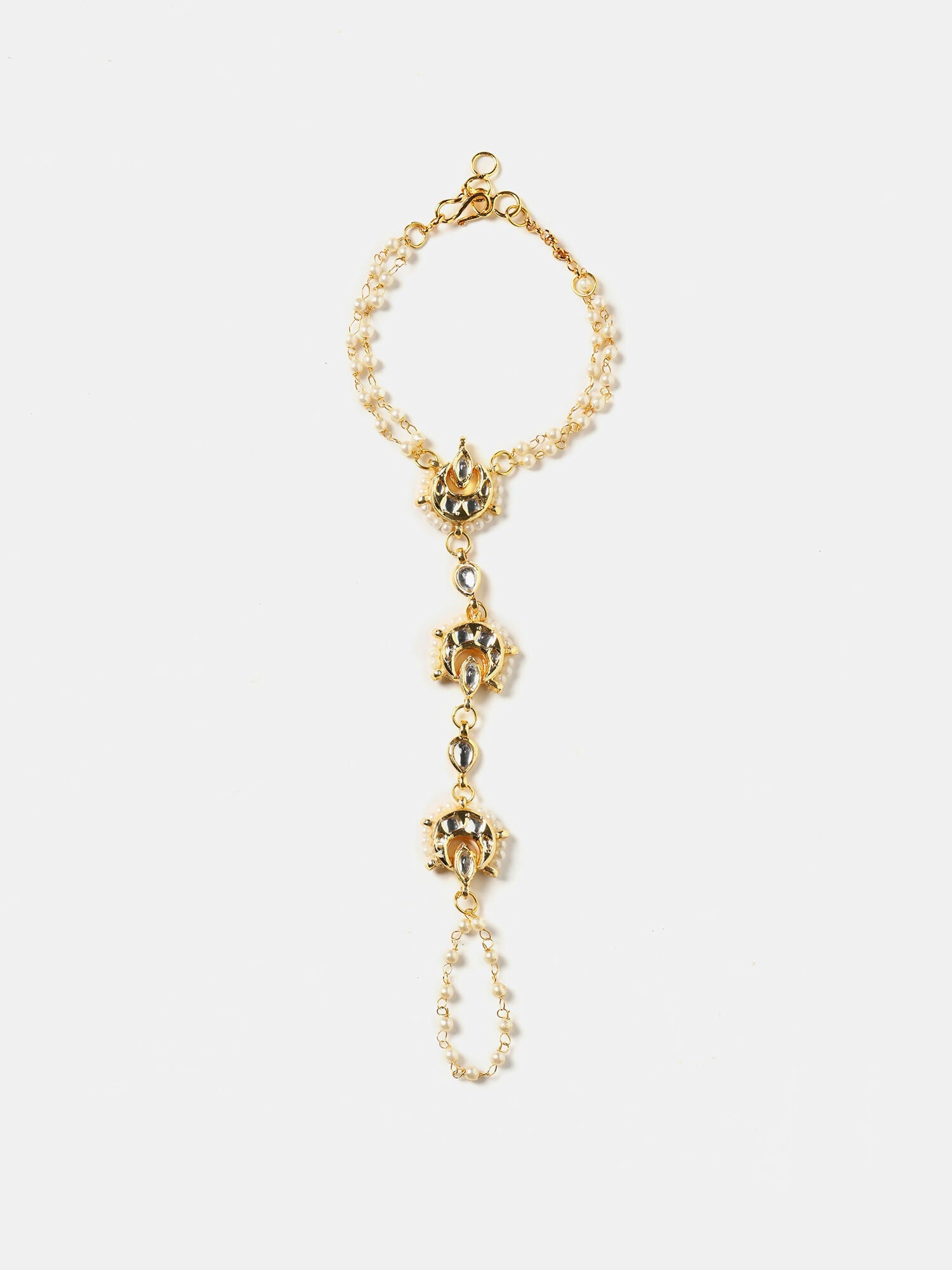 Ruby Raang Moon Pearl Hand Chain