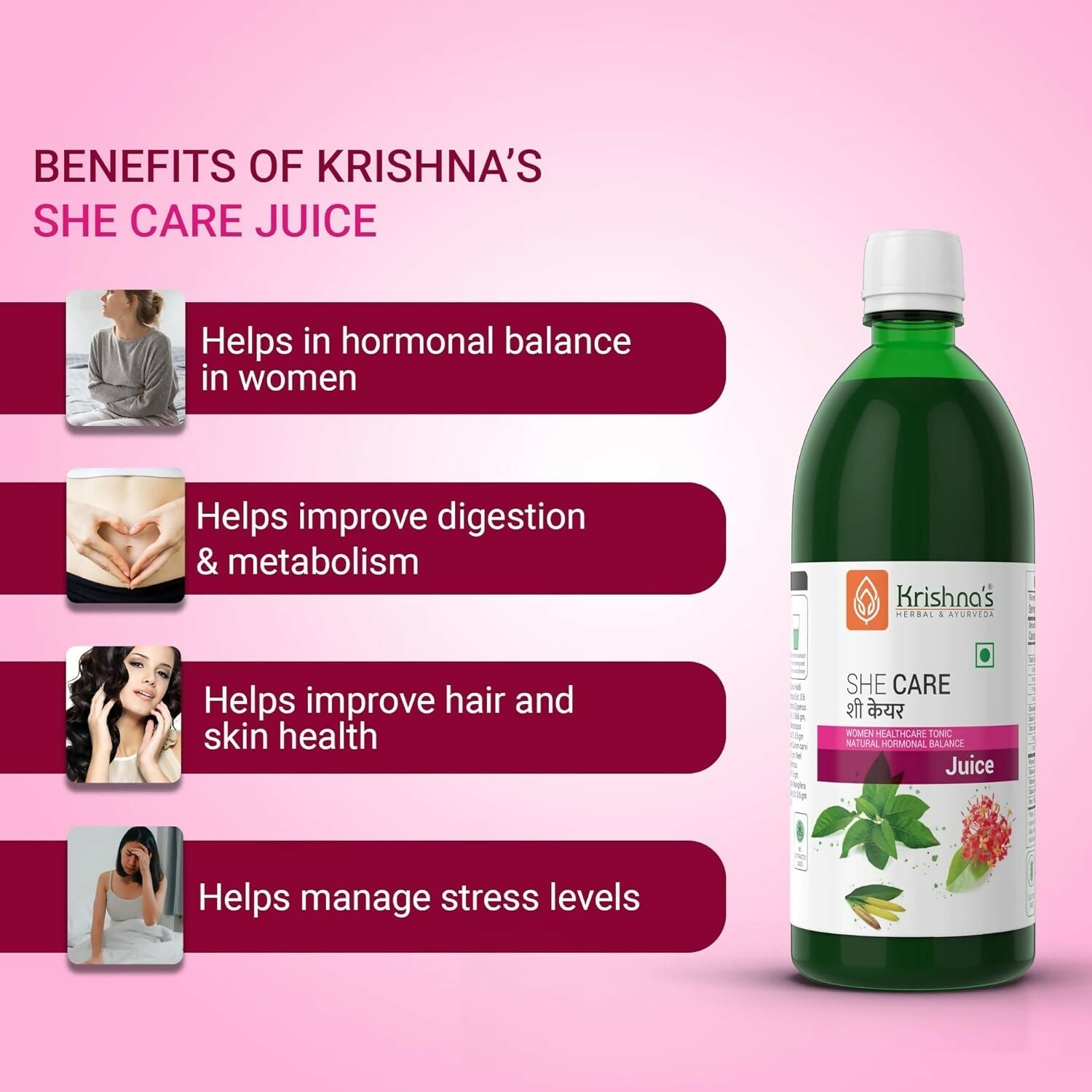 Krishna's Herbal & Ayurveda She Care Juice for Women Wellness 