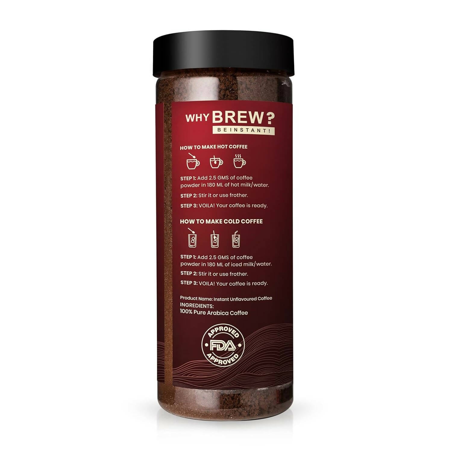 Bevzilla 100% Arabica Instant Classic Strong Coffee Powder 