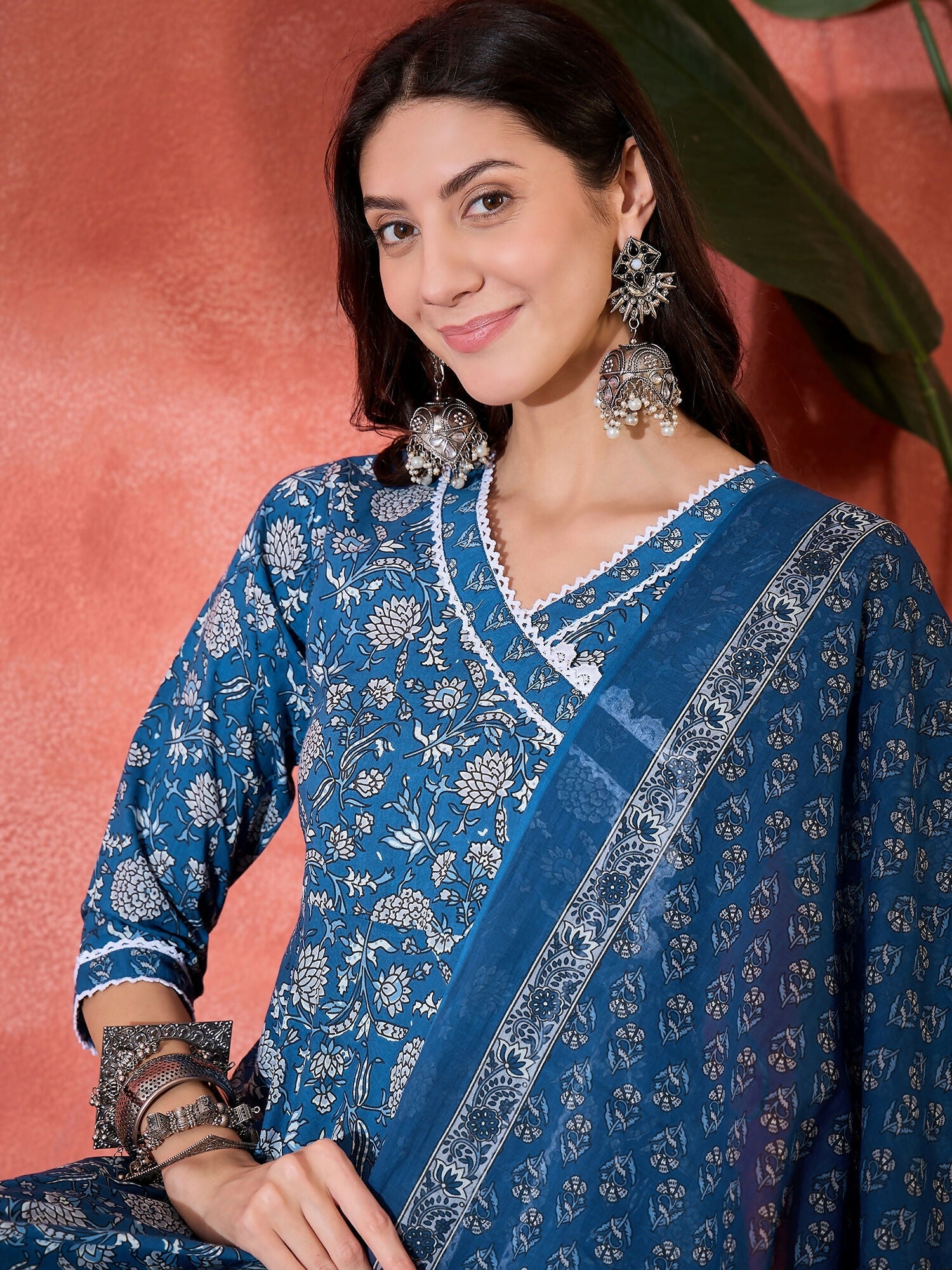 Joban Fashion Printed Blue Pure Cotton Kurta Set