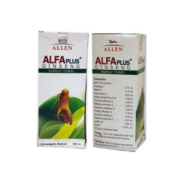 Allen Homeopathy Alfa Plus Ginseng Family Tonic 