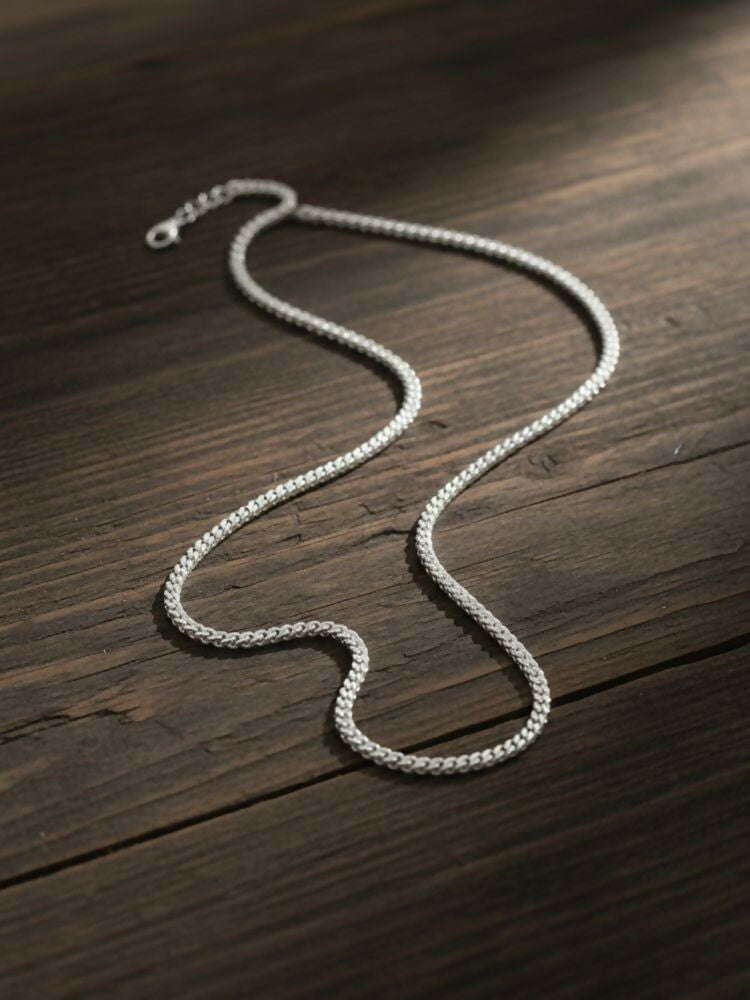 NVR Men's Silver Plated Stainless Steel Chain
