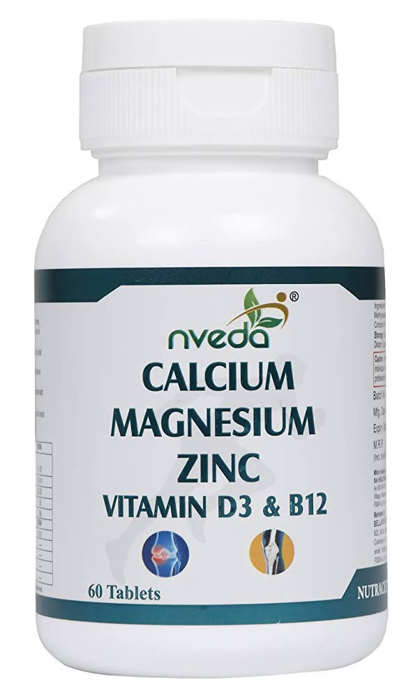 Nveda Calcium Magnesium Zinc Vitamin D3 & B12 Tablets 