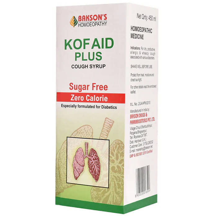 Bakson's Homeopathy Kof Aid Plus Syrup Sugar Free - Grab2buy
