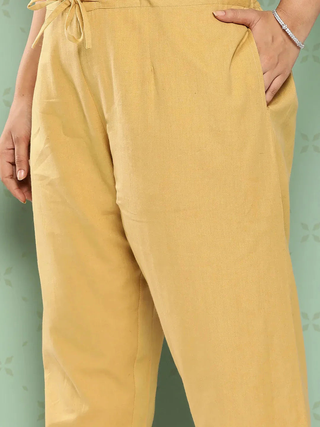 Yufta Women Plus Size Beige Cotton Ethnic Trousers  Grab2Buy Yufta Grab2Buy