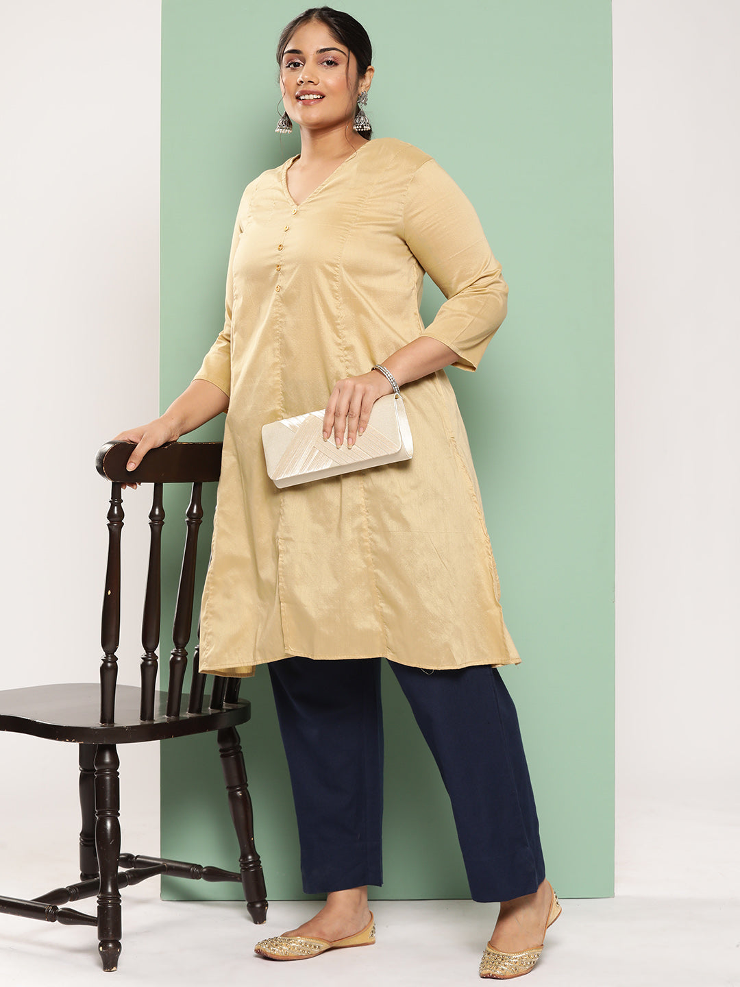 Yufta Women Plus Size Navy Blue Cotton Ethnic Trousers  Grab2Buy Yufta Grab2Buy