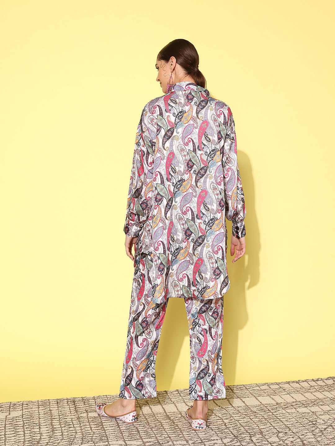 Yufta Women Printed Shirt with Trousers 