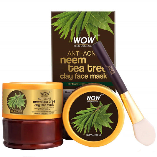 Wow Skin Science Anti-Acne Neem & Tea Tree Clay Face Mask  Grab2Buy Wow Skin Science Grab2Buy