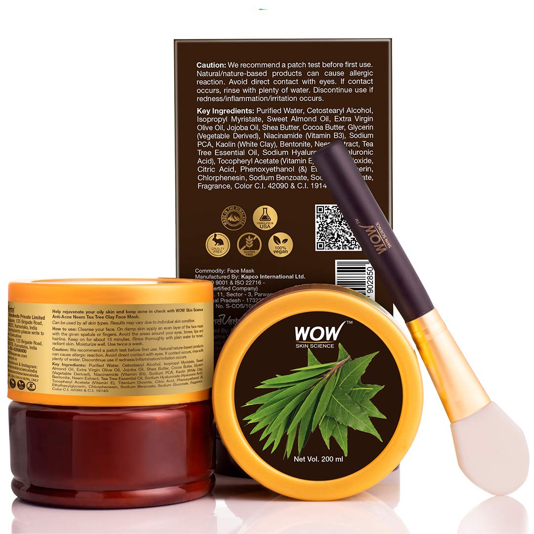 Wow Skin Science Anti-Acne Neem & Tea Tree Clay Face Mask  Grab2Buy Wow Skin Science Grab2Buy