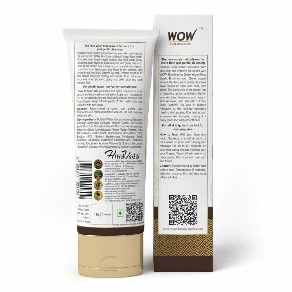 Wow Skin Science Greek Yoghurt Face Wash  Grab2Buy Wow Skin Science Grab2Buy