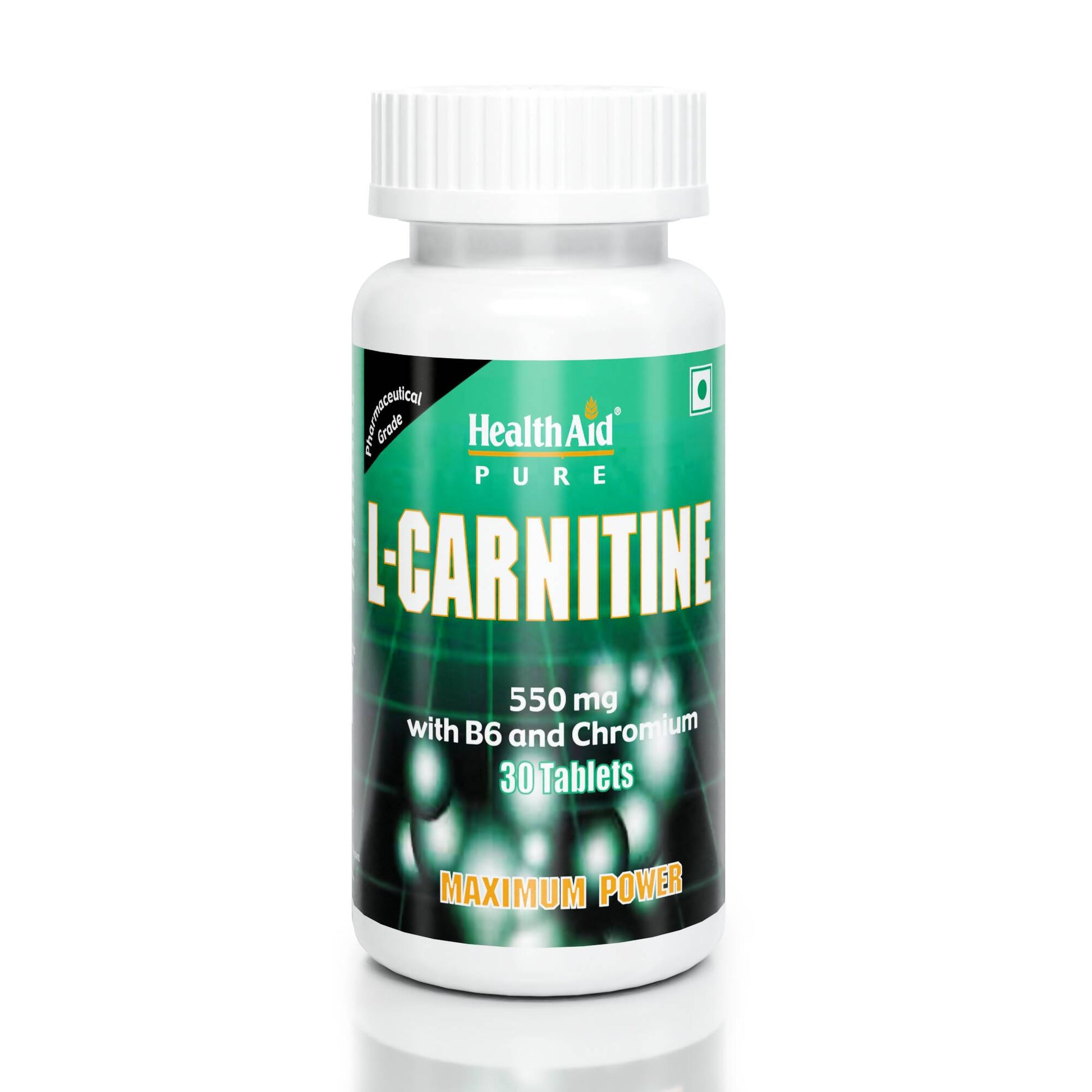 HealthAid L-Carnitine 550 mg with Vitamin B6 Chromium Tablets 