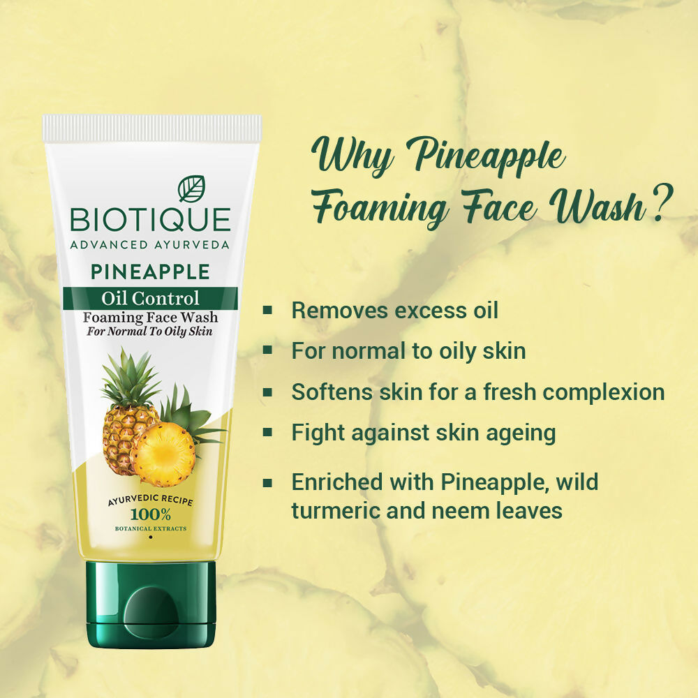 Biotique Bio Pineapple Oil Control Foaming Face Wash 